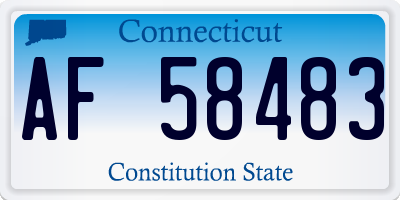 CT license plate AF58483