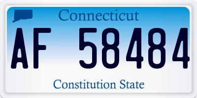 CT license plate AF58484