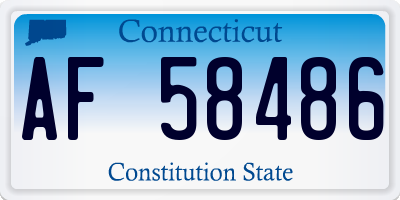 CT license plate AF58486