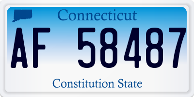CT license plate AF58487