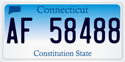 CT license plate AF58488