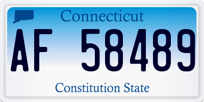CT license plate AF58489