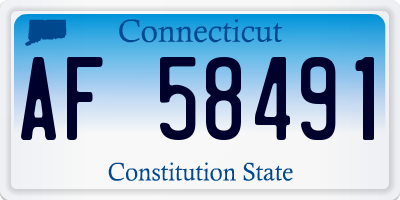 CT license plate AF58491