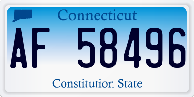 CT license plate AF58496