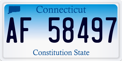 CT license plate AF58497
