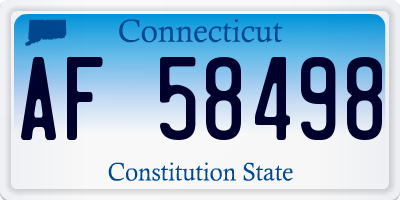 CT license plate AF58498