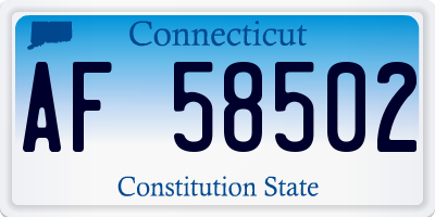 CT license plate AF58502