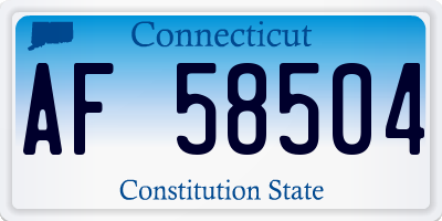 CT license plate AF58504