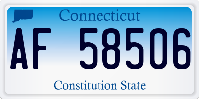 CT license plate AF58506