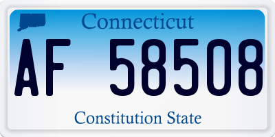 CT license plate AF58508