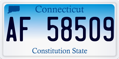 CT license plate AF58509