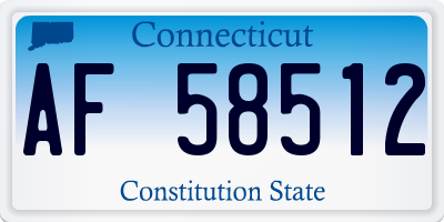 CT license plate AF58512
