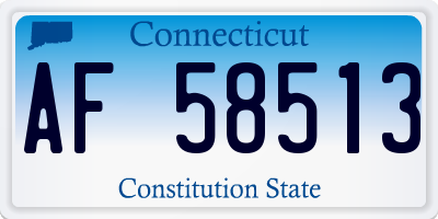 CT license plate AF58513