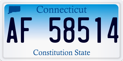 CT license plate AF58514