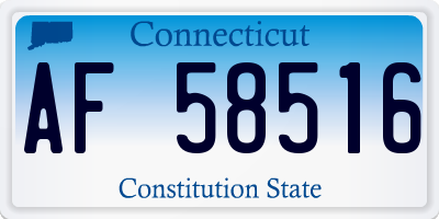CT license plate AF58516