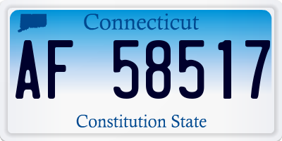 CT license plate AF58517