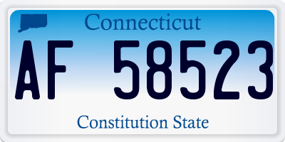 CT license plate AF58523