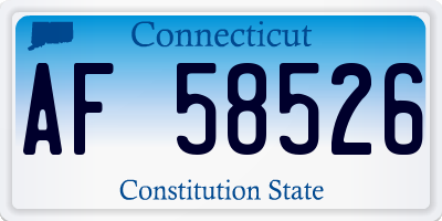 CT license plate AF58526