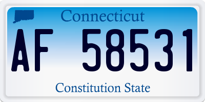 CT license plate AF58531