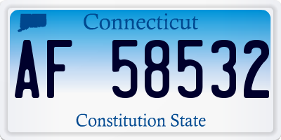 CT license plate AF58532
