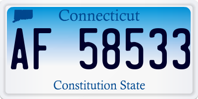 CT license plate AF58533