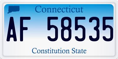 CT license plate AF58535