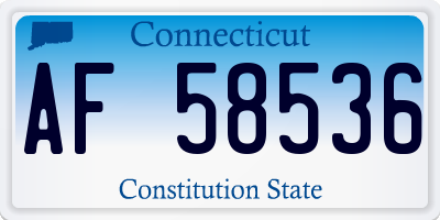 CT license plate AF58536