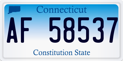 CT license plate AF58537