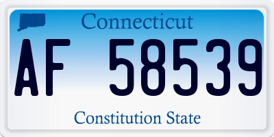 CT license plate AF58539