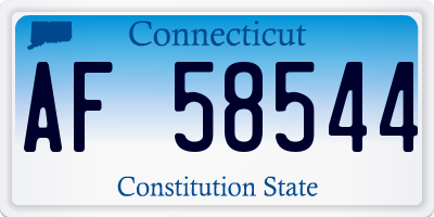 CT license plate AF58544