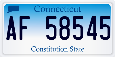 CT license plate AF58545