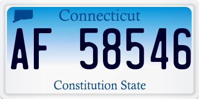 CT license plate AF58546