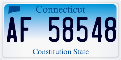 CT license plate AF58548