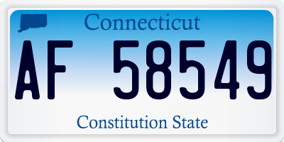CT license plate AF58549