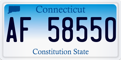 CT license plate AF58550