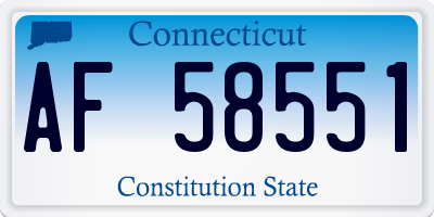 CT license plate AF58551