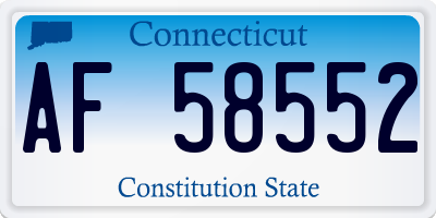 CT license plate AF58552