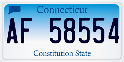 CT license plate AF58554