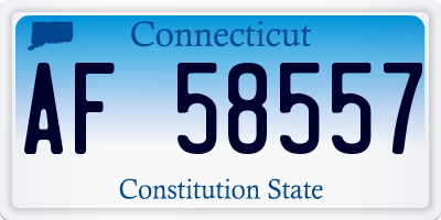 CT license plate AF58557