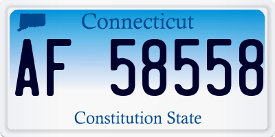 CT license plate AF58558