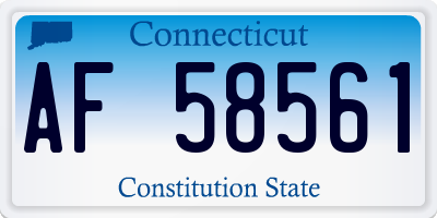 CT license plate AF58561