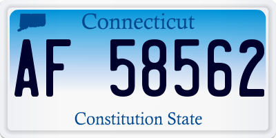 CT license plate AF58562