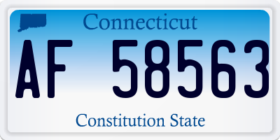 CT license plate AF58563