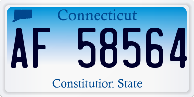 CT license plate AF58564