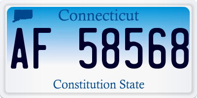 CT license plate AF58568