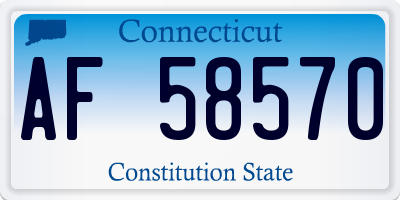 CT license plate AF58570