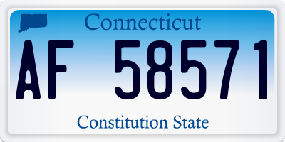CT license plate AF58571