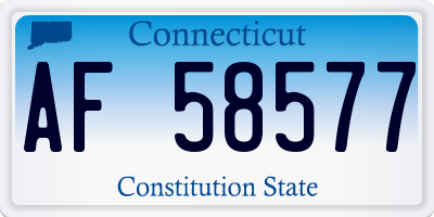CT license plate AF58577