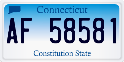 CT license plate AF58581