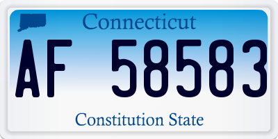 CT license plate AF58583